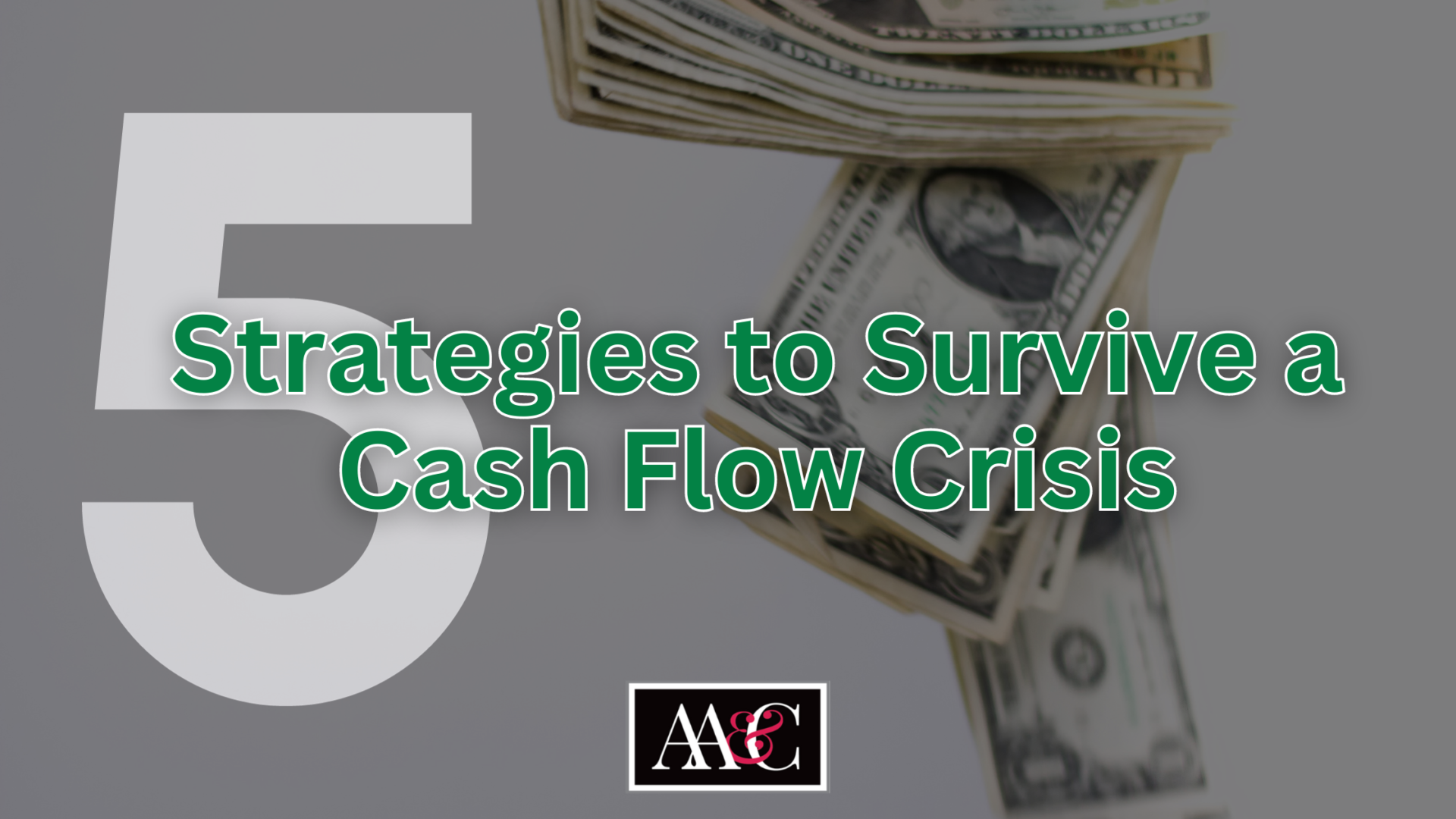 5 strategies to survive a cash flow crisis title image with dollar bills