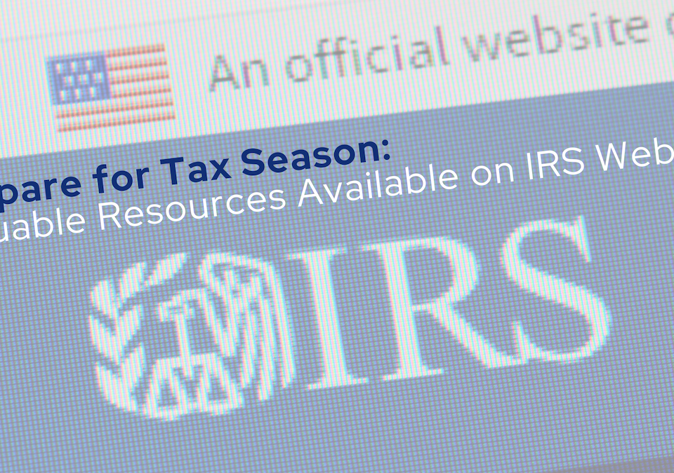 A computer screen showing the IRS website