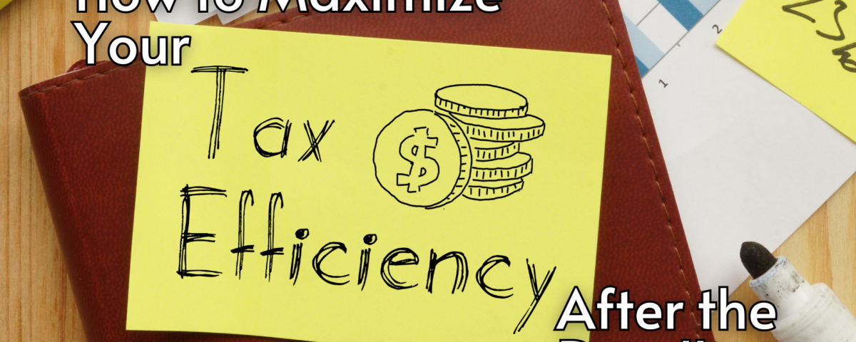 handwritten note and drawing of Tax Efficiency and post-tax season financial planning