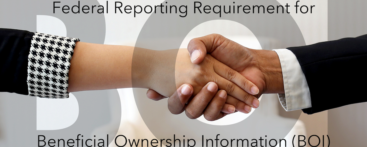 new federal reporting requirement for Beneficial Ownership Information (BOI); man and woman shaking hands