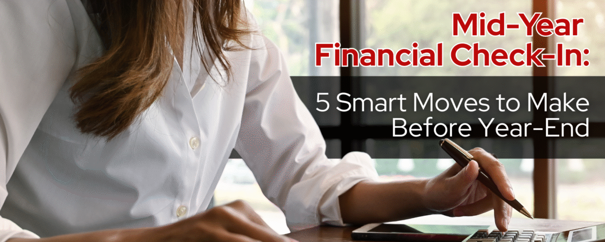 Woman at desk working on her mid-year financial check-in