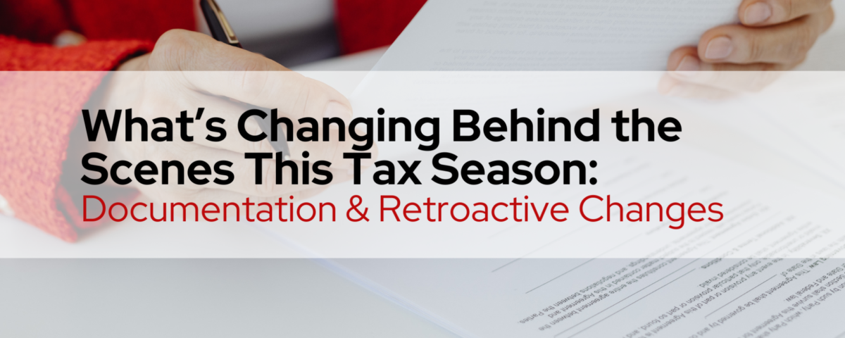 women going over documentation and retroactive changes with taxes