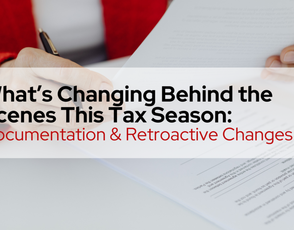 women going over documentation and retroactive changes with taxes